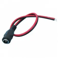 DC Female Connector Jack With Wires for Battery, Power Cable, Male/Female Wire Connector